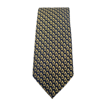 M & S Peguin pattern Blue Mens Silk Tie Classic Designer Necktie Vintage Mens Tie UK BX12