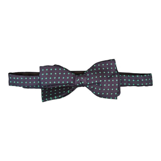 Fredrick Theak Navy Blue & Green Spotted Silk Bow Tie