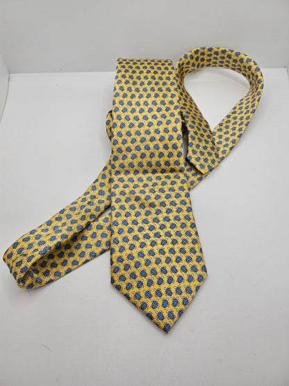 Marks & Spencer Silk Tie Mens Yellow Blue Sea Turtle Novelty Retro Neck Tie BX2