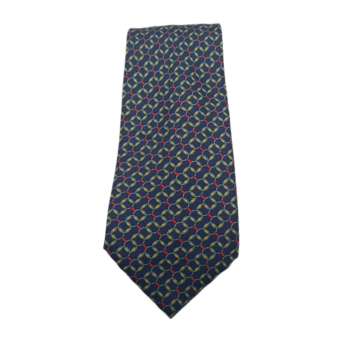 Lavin Paris Chain Pattern Blue Mens Silk Tie Classic Designer Necktie Vintage Mens Tie UK BX11
