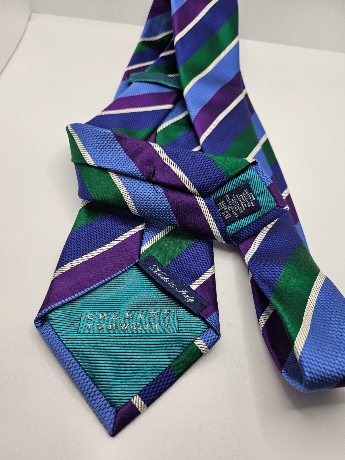 Charles Tyrwhitt Blue Purple Striped Silk Tie