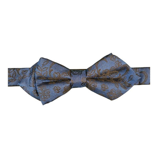 Moss London Dark Blue & Black Lace Print Bow Tie