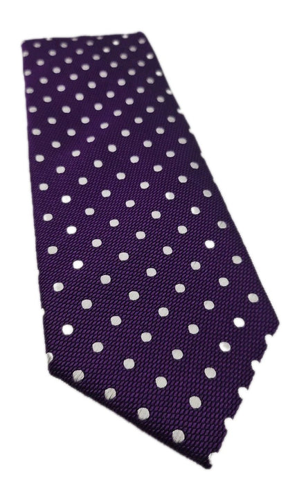 Van Buck Purple Spotted Red Label Mens Silk Tie Wedding Formal Neck Tie BX18