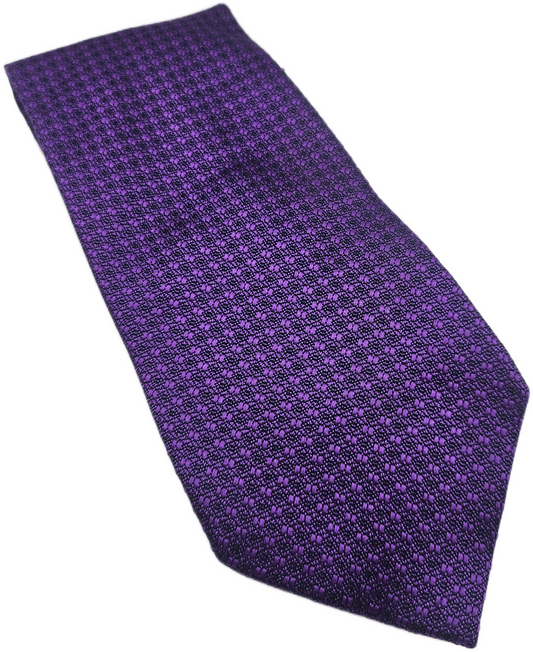 T.M. Lewin Silk Tie Mens Purple Geometric Wedding Retro Vintage Neck Tie BX18