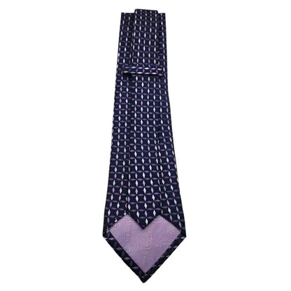 TM Lewin Men's Deep Purple Diamond Contrast Woven Silk Tie