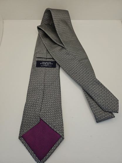 Black Crow / skull Tie | Reworked Vintage Mens Tie UK | Statement Novelty BX13