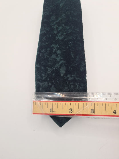 Moss Green Velvet Floral Skinny Mens Silk Tie Classic Designer Necktie Vintage Mens Tie UK BX8