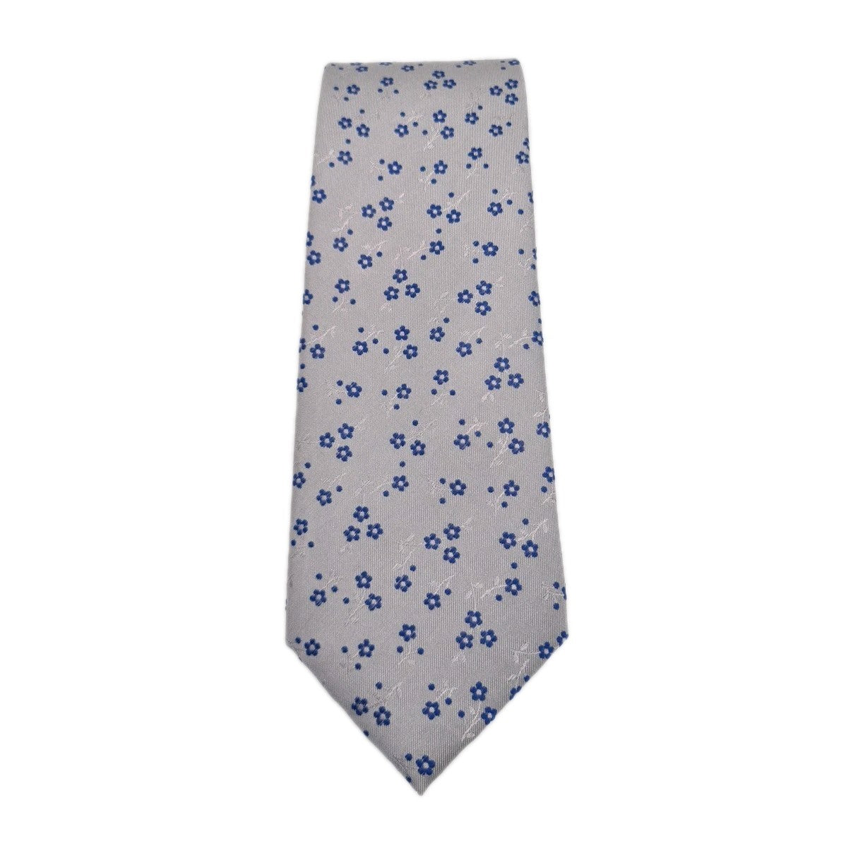 Hawes & Curtis Skinny Grey Flower Wedding Silk Tie | Designer Mens Tie UK  BX11