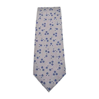 Hawes & Curtis Skinny Grey Flower Wedding Silk Tie | Designer Mens Tie UK  BX11