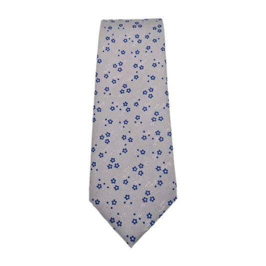 Hawes & Curtis Skinny Grey Flower Wedding Silk Tie | Designer Mens Tie UK  BX11