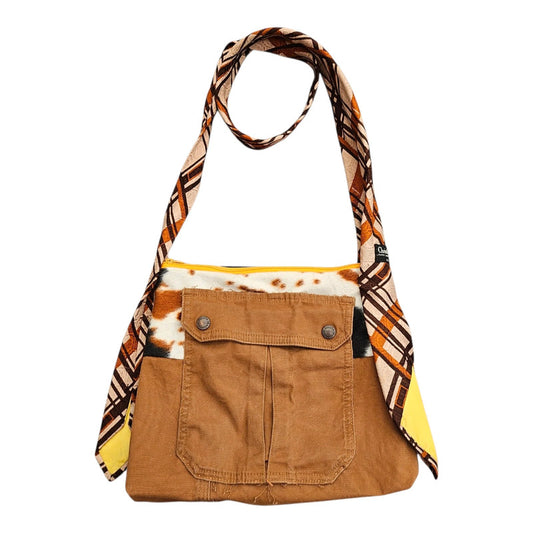 Upcycled Denim Handbag Cristian Dior Tie Handle Vintage Mens Tie UK