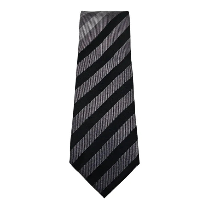 Jeff Banks Grey & Black Striped Wedding formal Neck tie  Style Tie