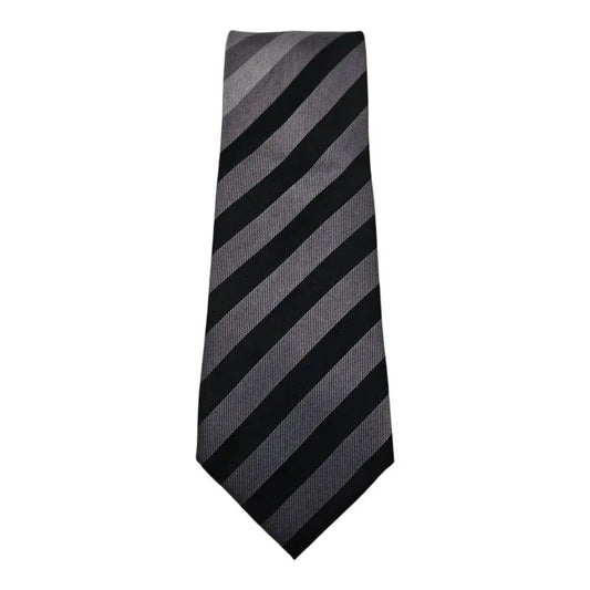 Jeff Banks Grey & Black Striped Wedding formal Neck tie  Style Tie