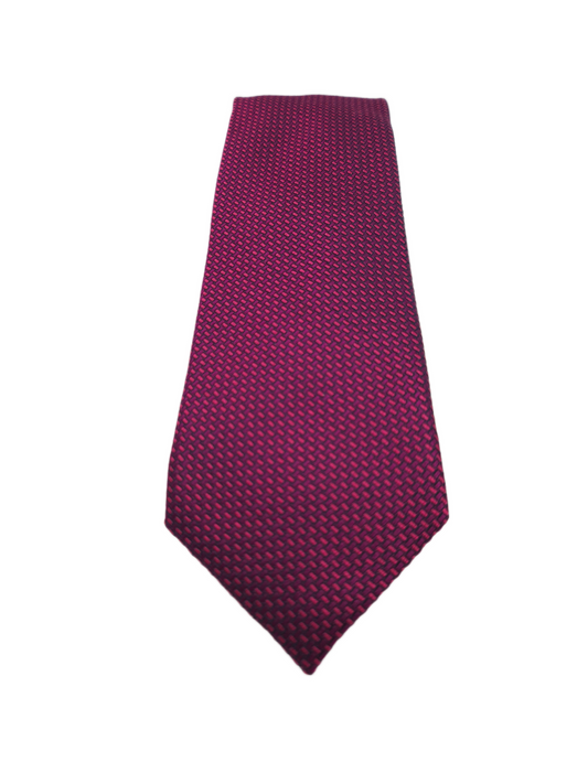 Charles Tyrwhitt Silk Tie Mens Magenta Purple Textured Geometric Necktie BX11