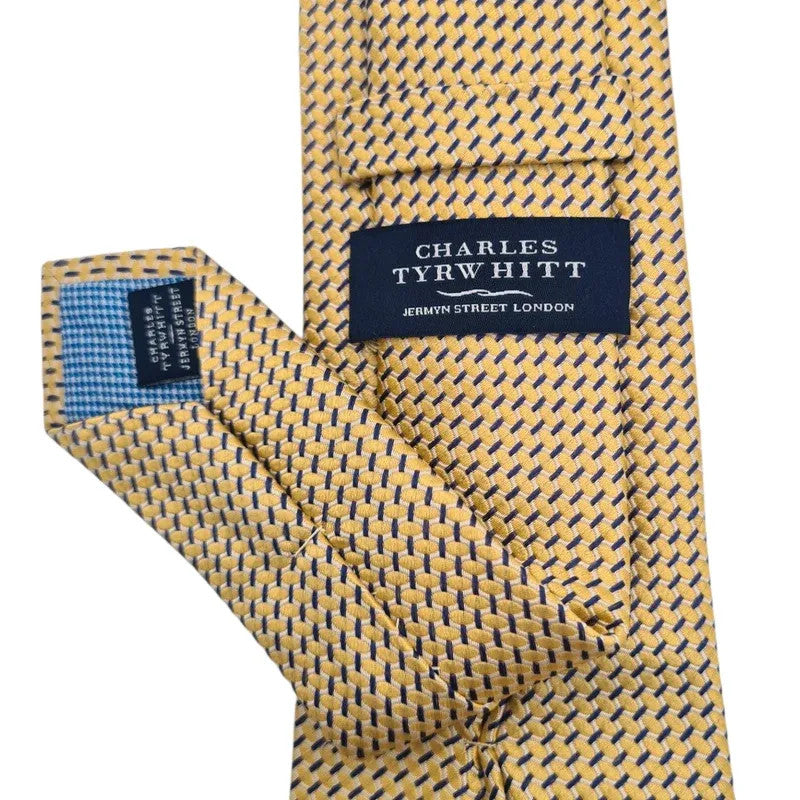 Charles Tyrwhitt Men's Wedding formal Neck tie  Geometric Jaquard Silk Tie