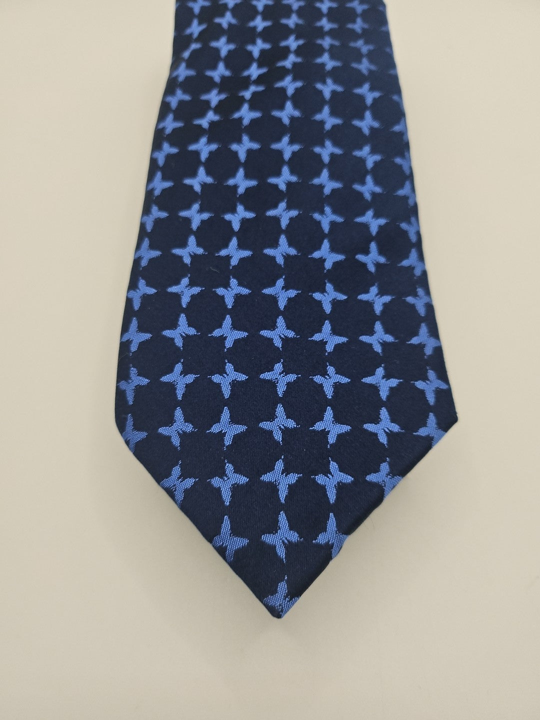 M & S Blue Cross Pattern Mens Silk Tie Wedding Formal Neck Tie BX15