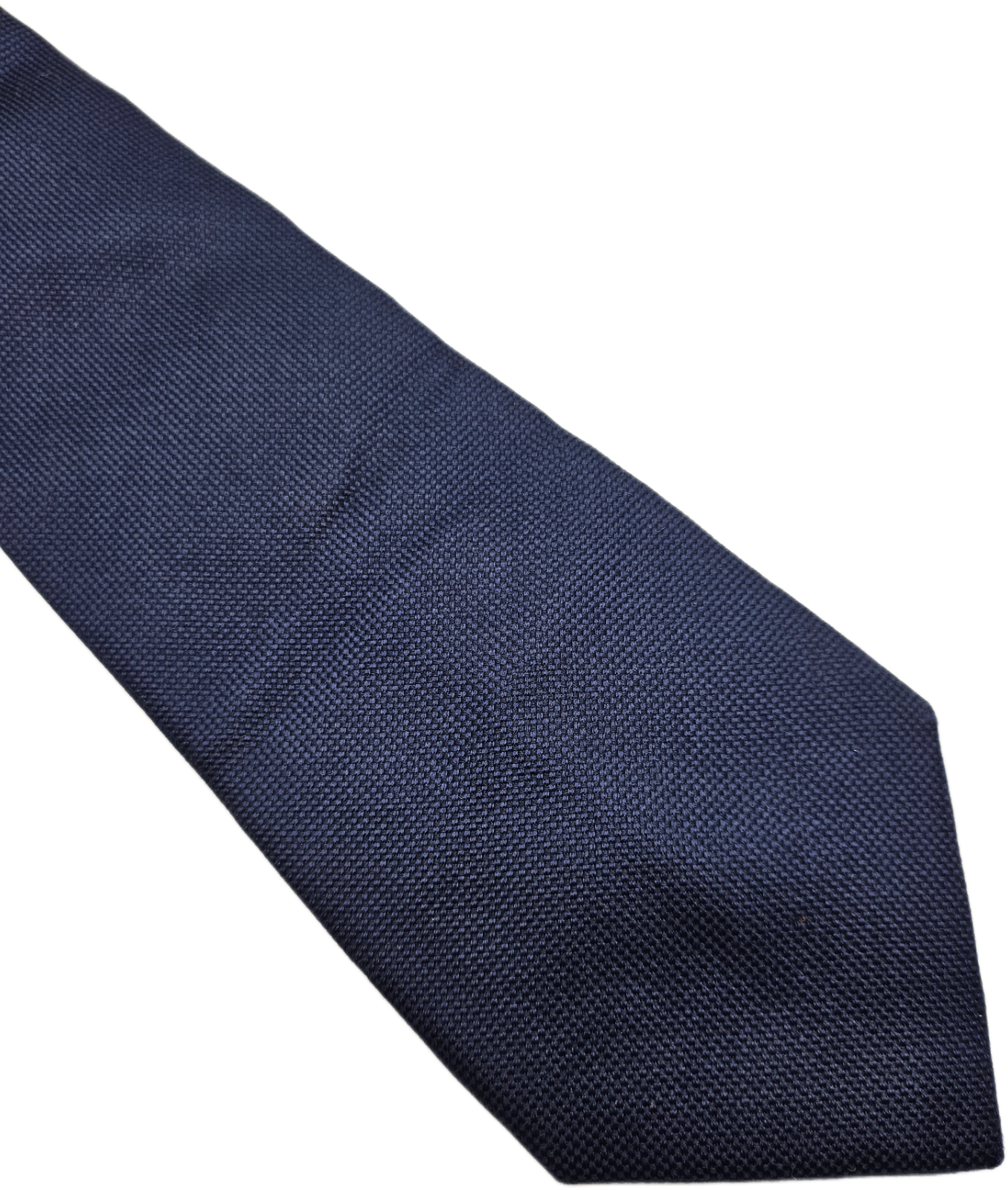 T.M. Lewin Silk Tie Mens Navy Blue Textured Classic Vintage Retro Neck Tie BX26