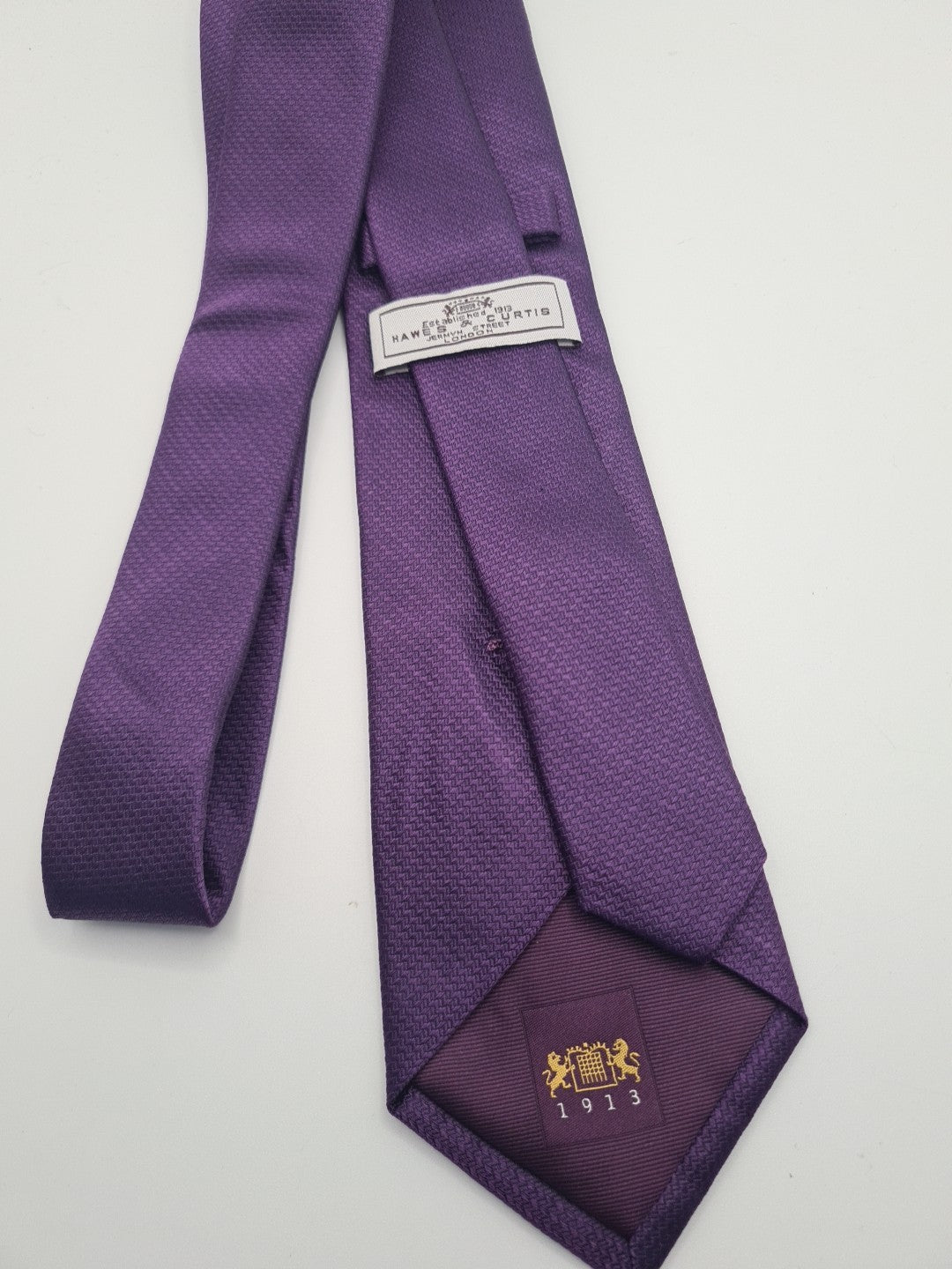 Hawes & Curtis Plain Purple Mens Silk Tie Classic Designer Necktie Vintage Mens Tie UK BX11