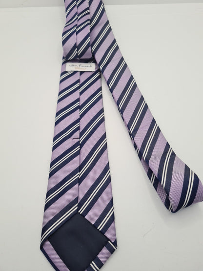 John Francomb Skinny Purple Stripe Mens Silk Tie Classic Designer Necktie Striped Vintage Mens Tie UK BX8