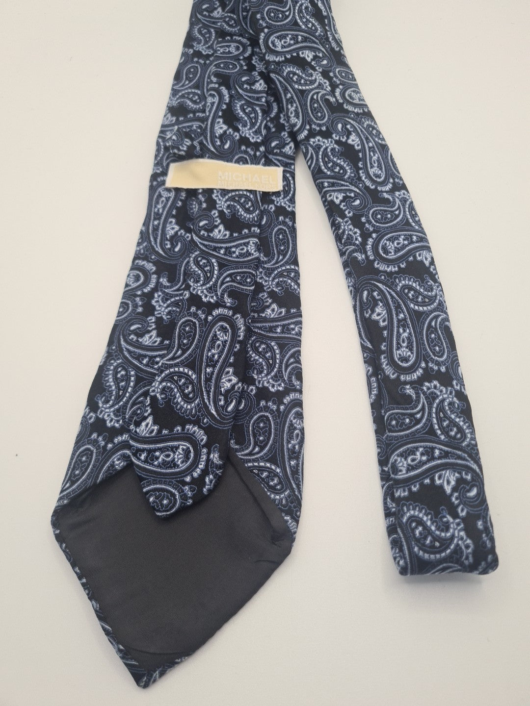 Michael Kors Black Paisley Mens Silk Tie Classic Designer Necktie Formal Paisley Vintage Mens Tie UK BX9
