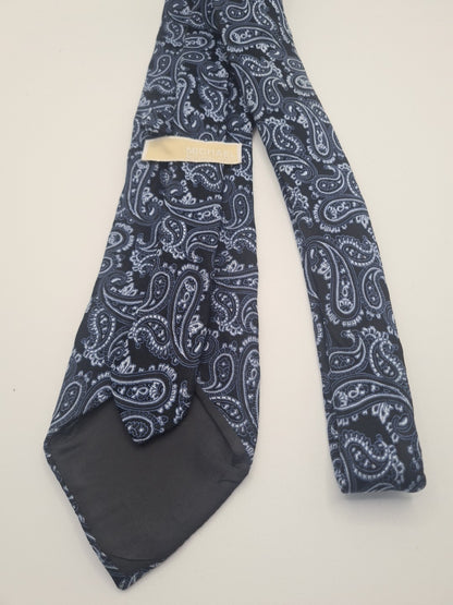Michael Kors Black Paisley Mens Silk Tie Classic Designer Necktie Formal Paisley Vintage Mens Tie UK BX9