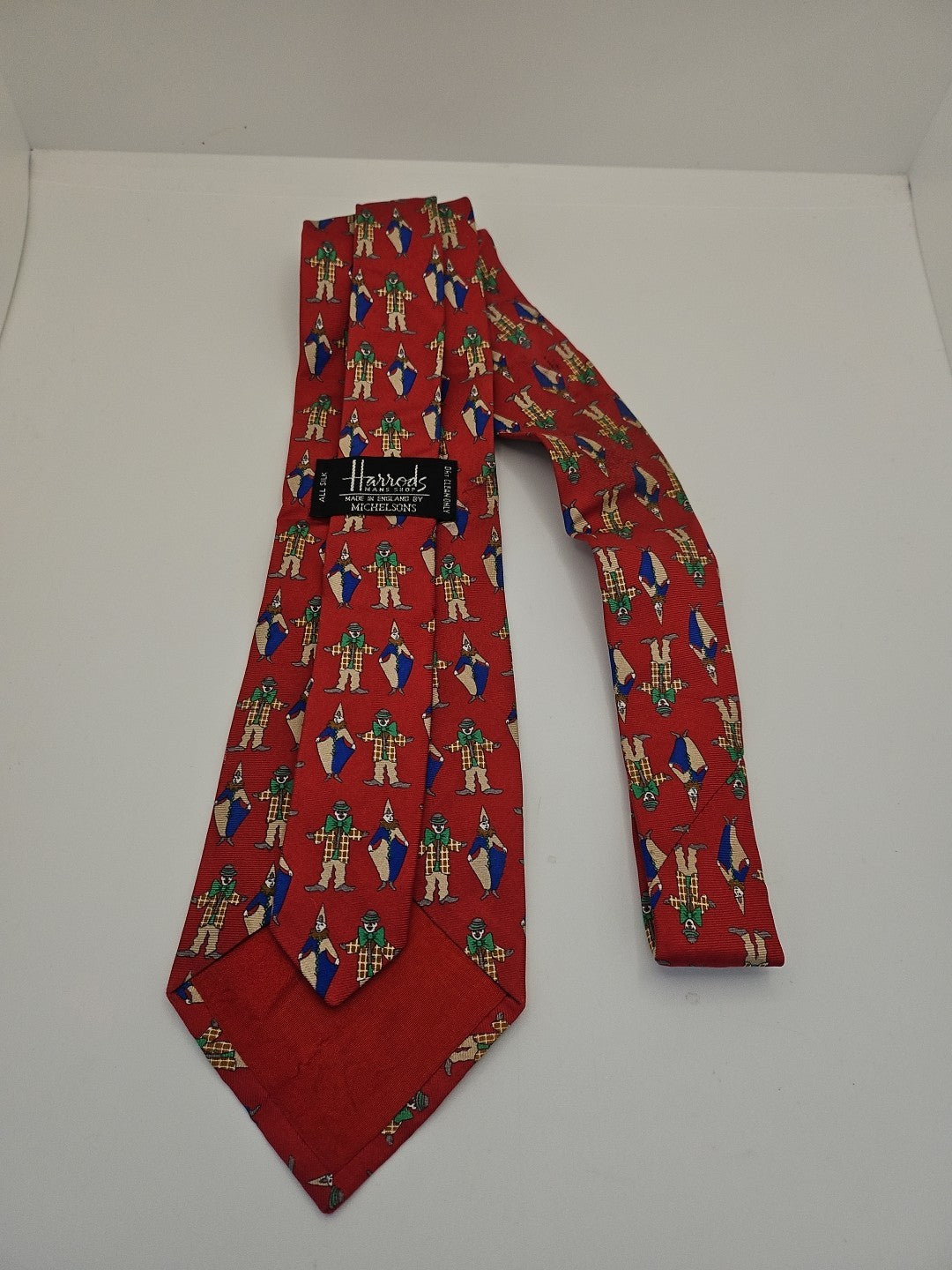 Clown tarot Harrods Tie | Reworked Vintage Mens Tie UK | Statement Novelty BX13