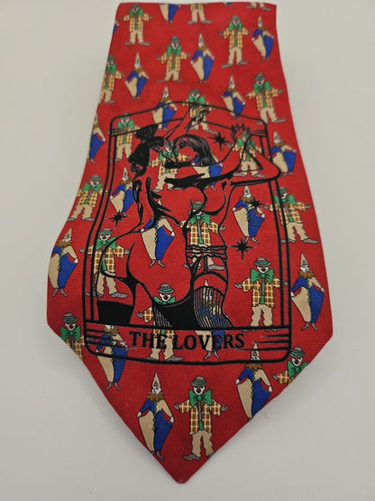 Clown tarot Harrods Tie | Reworked Vintage Mens Tie UK | Statement Novelty BX13