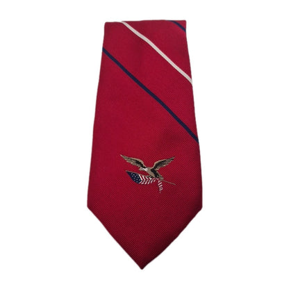 American Eagle Red NWT Stripe Mens Silk Tie Classic Designer Necktie Striped Vintage Mens Tie UK BX7