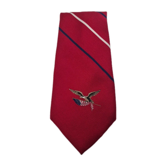 American Eagle Red NWT Stripe Mens Silk Tie Classic Designer Necktie Striped Vintage Mens Tie UK BX7