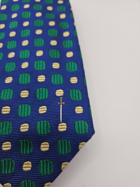 Gieves & Hawkes Blue/Green Pattern Mens Silk Tie Wedding Formal Neck Tie BX17