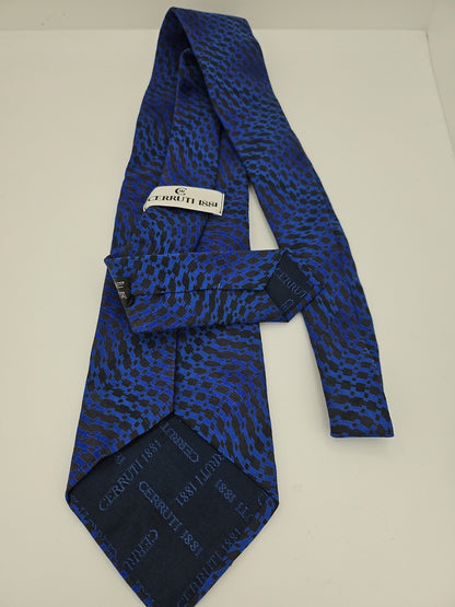 Cerutti Retro Blue Pattern Mens Silk Tie Wedding Formal Neck Tie BX15
