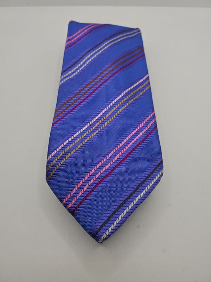 Charles Tyrwhitt Blue stripe Woven Mens Silk Tie Wedding Formal Neck Tie BX17
