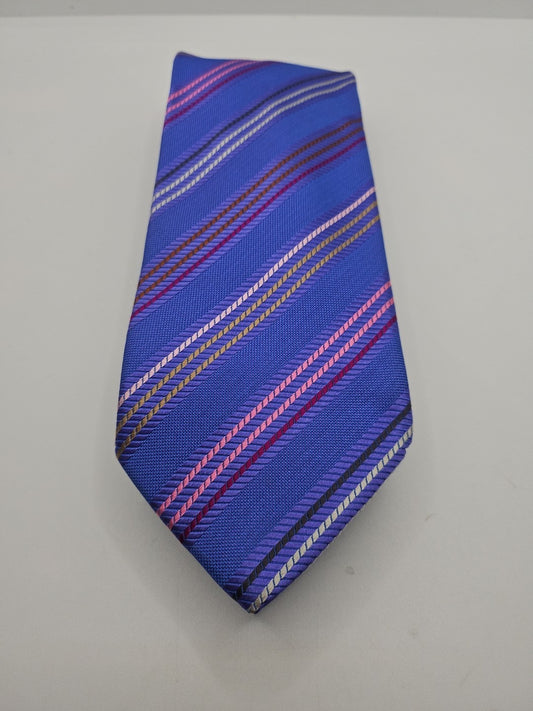 Charles Tyrwhitt Blue stripe Woven Mens Silk Tie Wedding Formal Neck Tie BX17