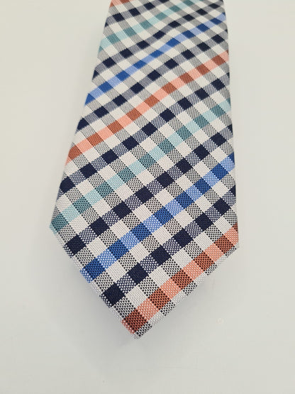 Hawes & Curtis Grey Plaid Pattern Silk Tie | Designer Mens Tie UK  BX10
