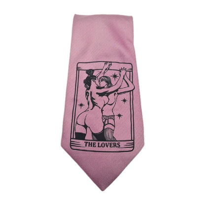 Purple Tarot Lovers Tie | Reworked Vintage Mens Tie UK | Statement Novelty Vintage Mens Tie UK BX13
