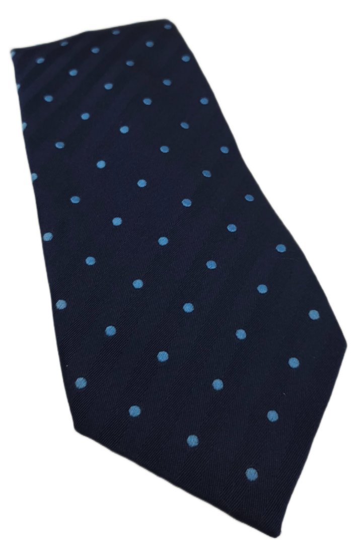 Charles Tyrwhitt Silk Tie Mens Navy Light Blue Polka Dots Classic Neck Tie BX11