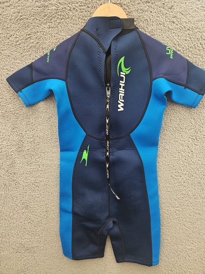 Waihui Kids Age 11-12 2MM Shortie Wetsuit Back Zip Surf Swim KW27