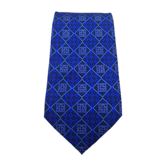 Fox & Chave Royal Palaces Blue Mens Silk Tie Classic Designer Necktie Formal Vintage Mens Tie UK BX6