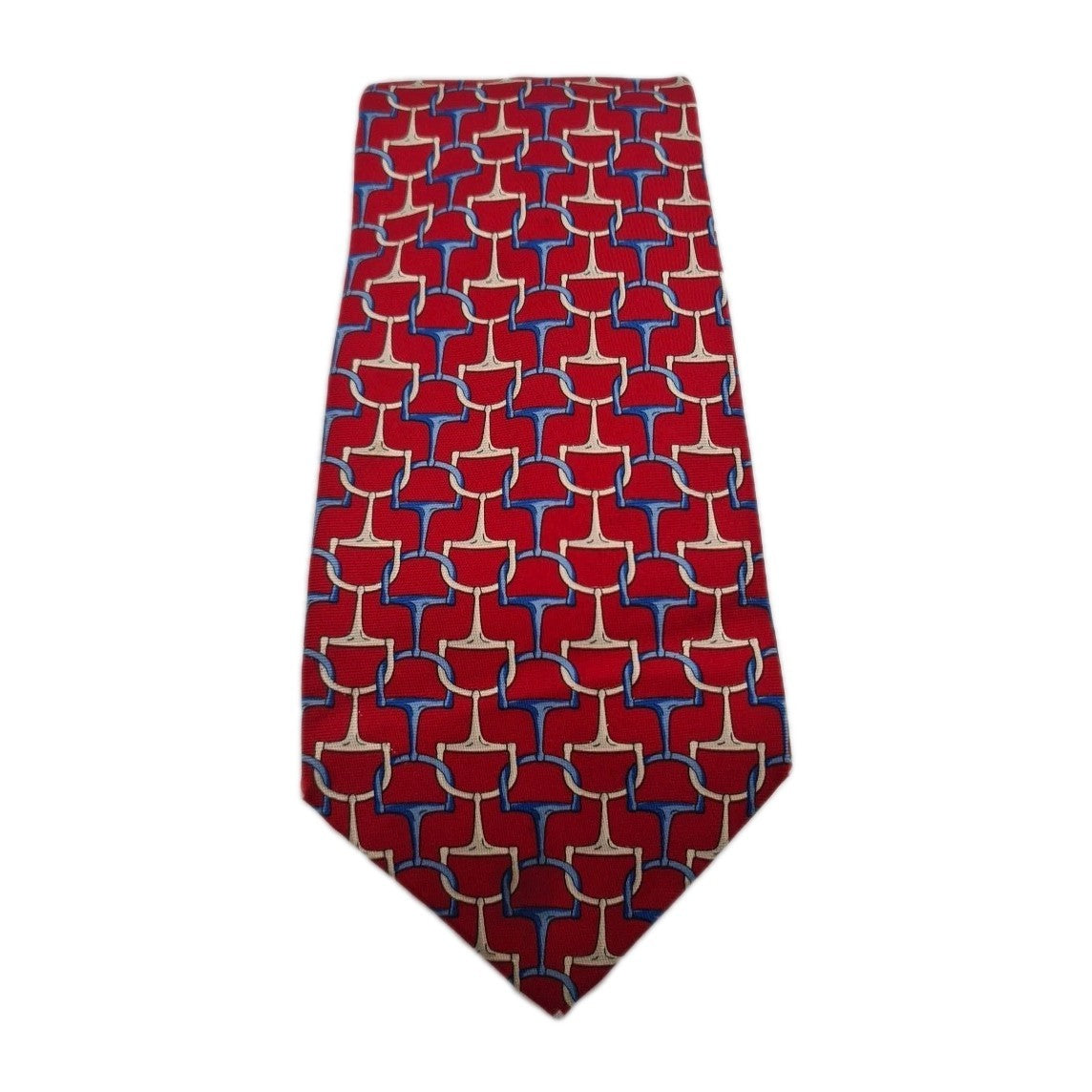 John Comfort Red Chain Pattern Mens Silk Tie Classic Designer Necktie Vintage Mens Tie UK BX12