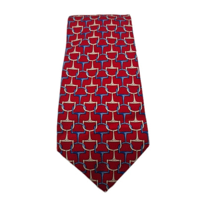 John Comfort Red Chain Pattern Mens Silk Tie Classic Designer Necktie Vintage Mens Tie UK BX12