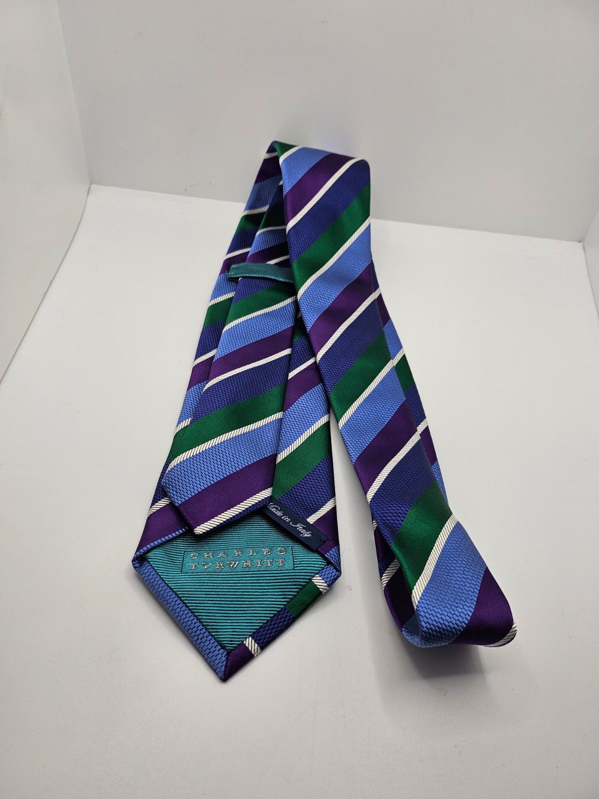 Charles Tyrwhitt Blue Purple Striped Silk Tie