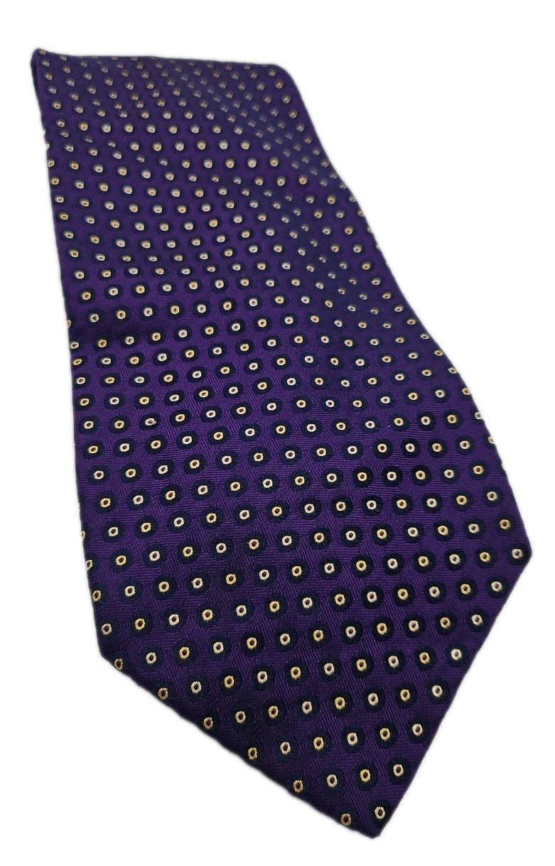 Christian Lacroix Purple Spotted Mens Silk Tie Wedding Formal Neck Tie BX11