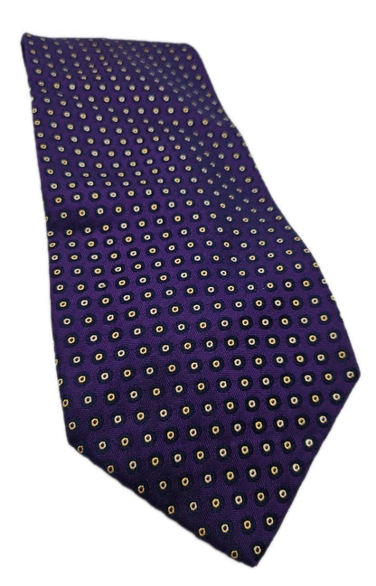 Christian Lacroix Purple Spotted Mens Silk Tie Wedding Formal Neck Tie BX11