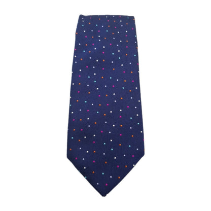M & S Blue Spotty Pattern Mens Silk Tie Classic Designer Necktie Spotted Vintage Mens Tie UK BX12