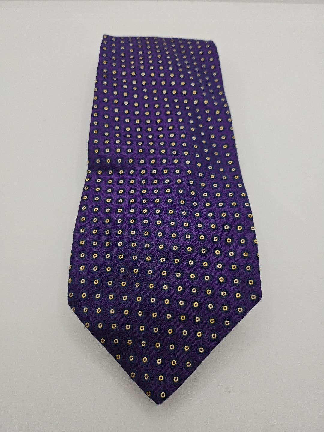 Christian Lacroix Purple Spotted Mens Silk Tie Wedding Formal Neck Tie BX11
