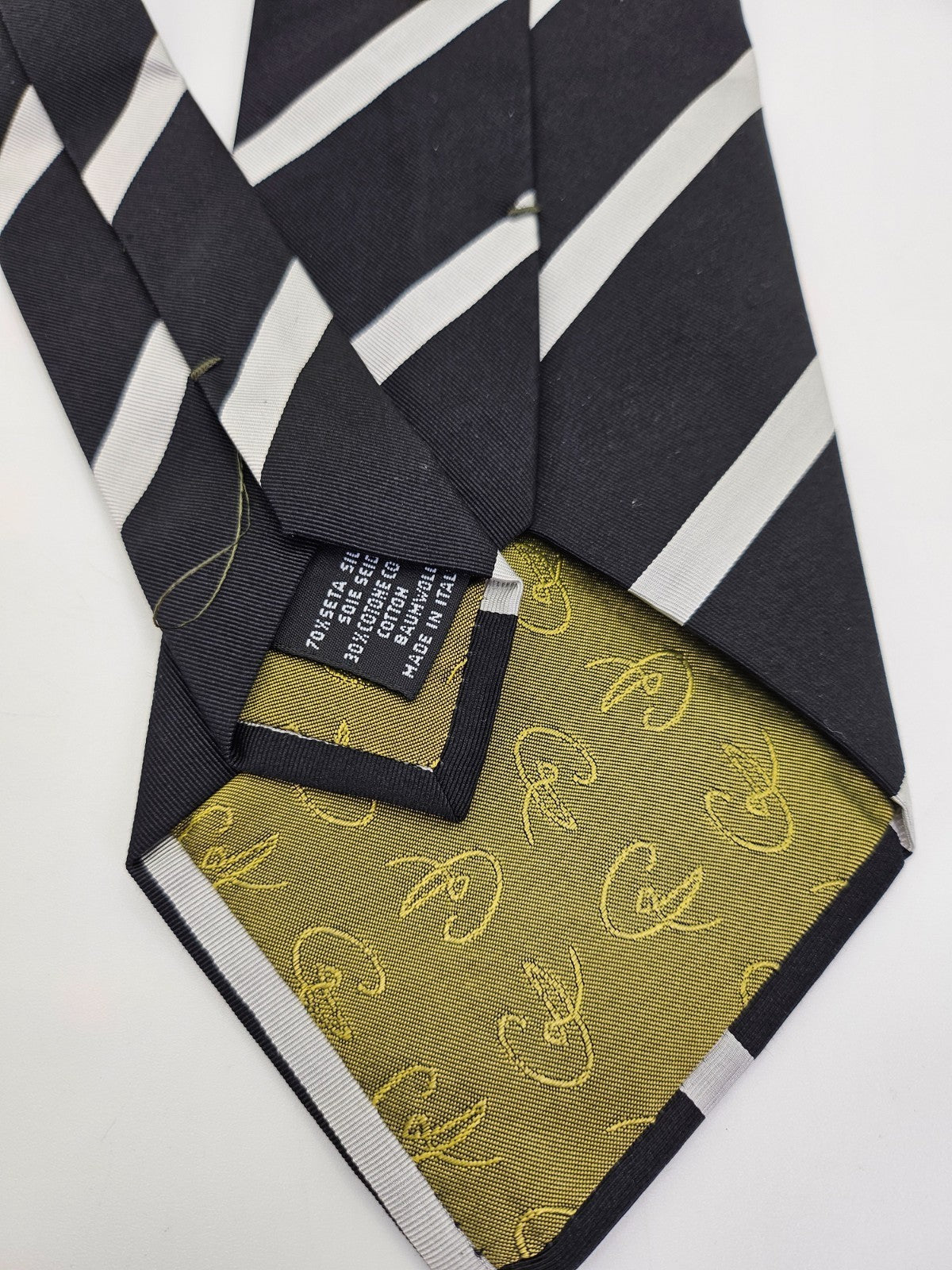 Christian Lacroix Mens Silk Tie Blue striped Vtg Retro Wedding Neck Tie R1