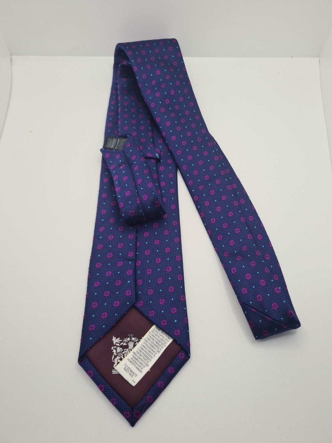 M & S Blue Purple Circle Mens Silk Tie Classic Designer Necktie Formal Vintage Mens Tie UK BX6