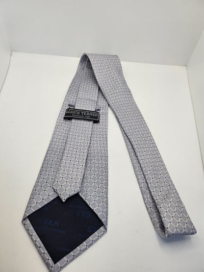 Vintage Men Silk Tie Bijoux Terner Grey Diamond Print Wedding Retro Necktie BX25