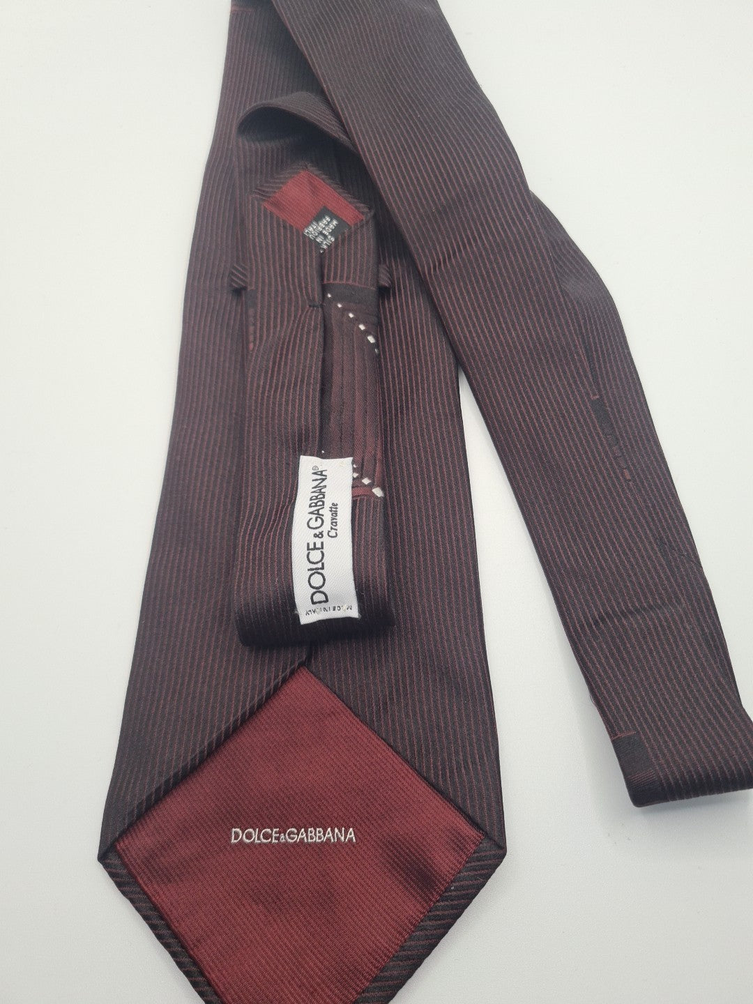 Dolce & Gabbana Striped retro Wide Mens Silk Tie Designer Necktie Formal Striped Vintage Mens Tie UK BX8