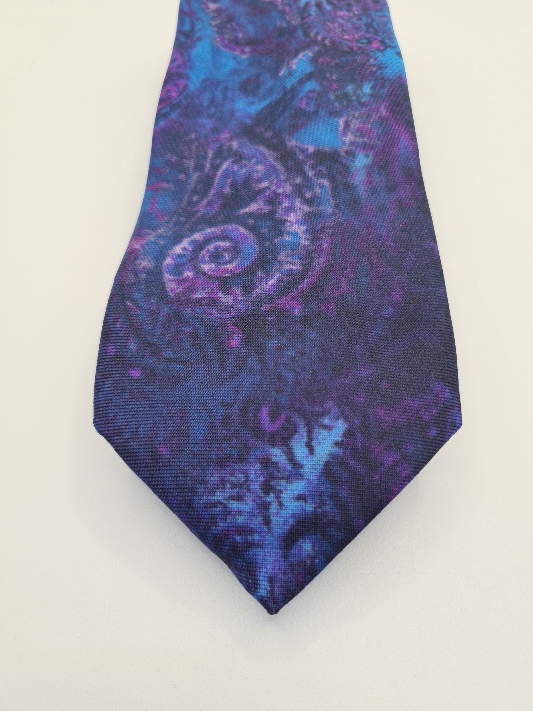 Blue / purple Retro Neon Style Novelty Silk Tie | Designer Mens Tie UK Vintage Mens Tie UK BX14